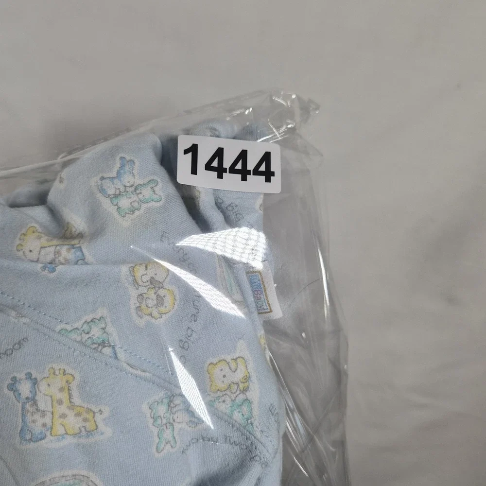 Vintage McBaby Baby Romper 6-9M Blue Animal Print One 2000s Y2k Piece Cotton